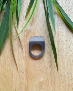 ნაცრისფერი აქატის ბეჭედი კვარცით