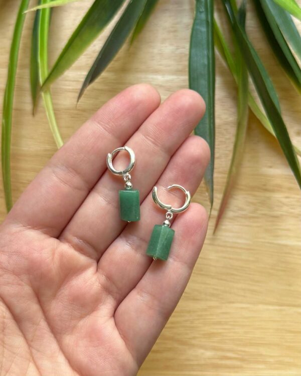 ავანტურინის საყურე - "LEAFY"