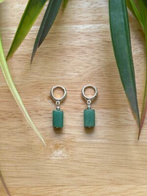 ავანტურინის საყურე - "LEAFY"